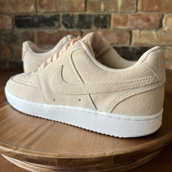 Nike Court Vision Low Orange Pearl White Suede Shoes Sneakers Women's Size 9.5 - Picture 3 of 16